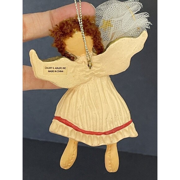 Kurt Adler Angel with Halo Holding Net Resin Ornament - Picture 3 of 6